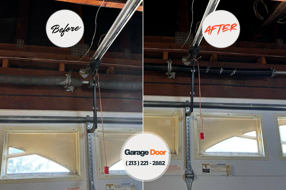 Before and after: garage door repair Olive Branch, MS